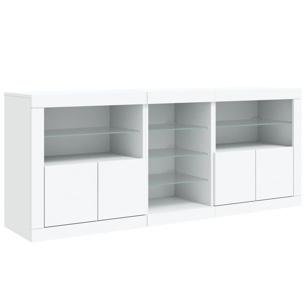 Dressoir met LED-verlichting 181,5x37x67 cm