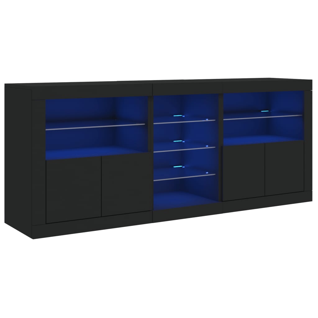 Dressoir met LED-verlichting 181,5x37x67 cm