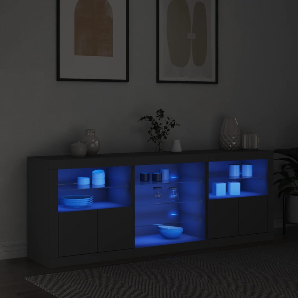 Buffet avec éclairage LED 181,5x37x67 cm