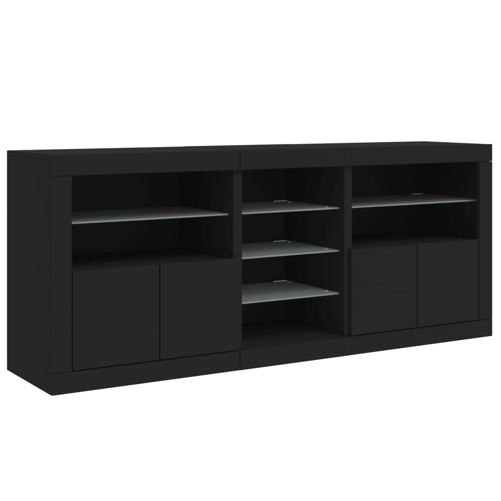 Dressoir met LED-verlichting 181,5x37x67 cm