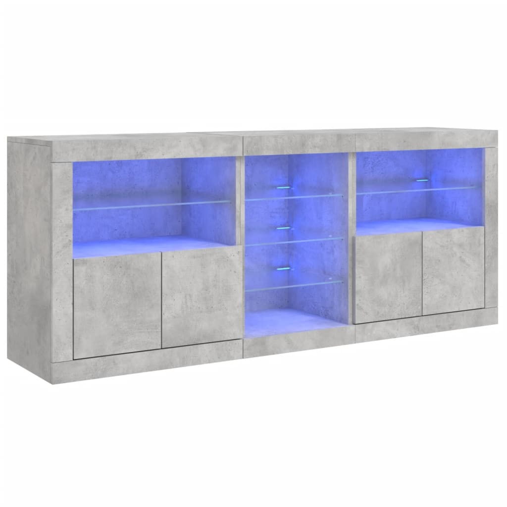 Dressoir met LED-verlichting 181,5x37x67 cm