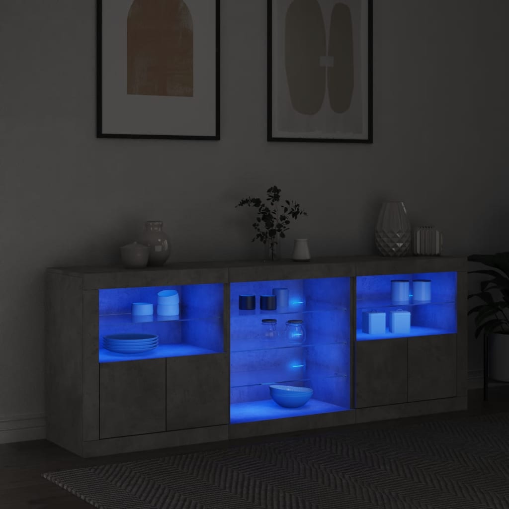 Buffet avec éclairage LED 181,5x37x67 cm