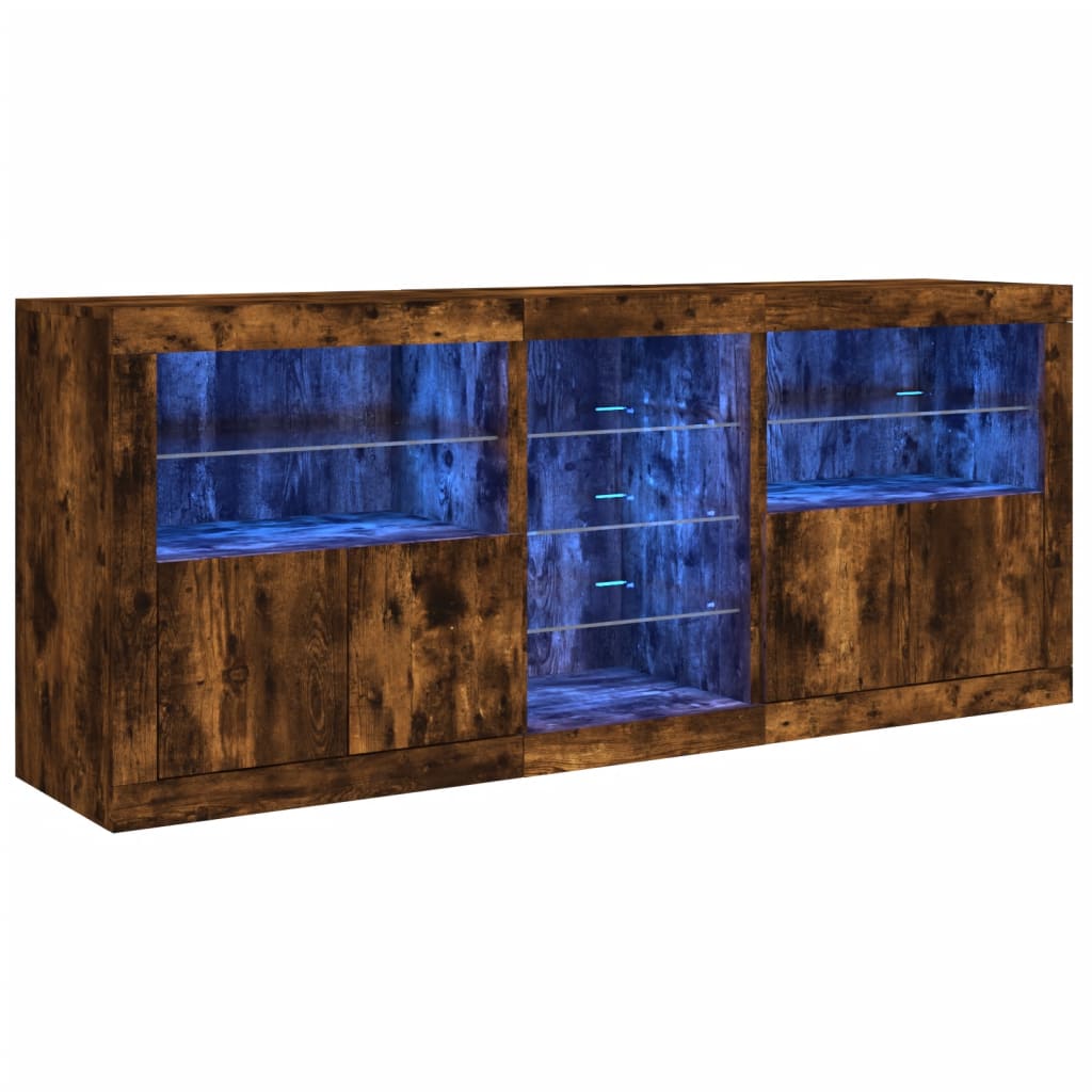 Buffet avec éclairage LED 181,5x37x67 cm