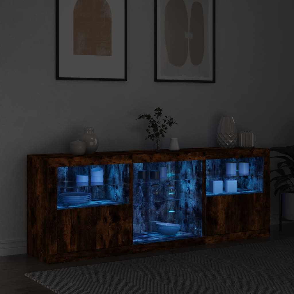 Buffet avec éclairage LED 181,5x37x67 cm