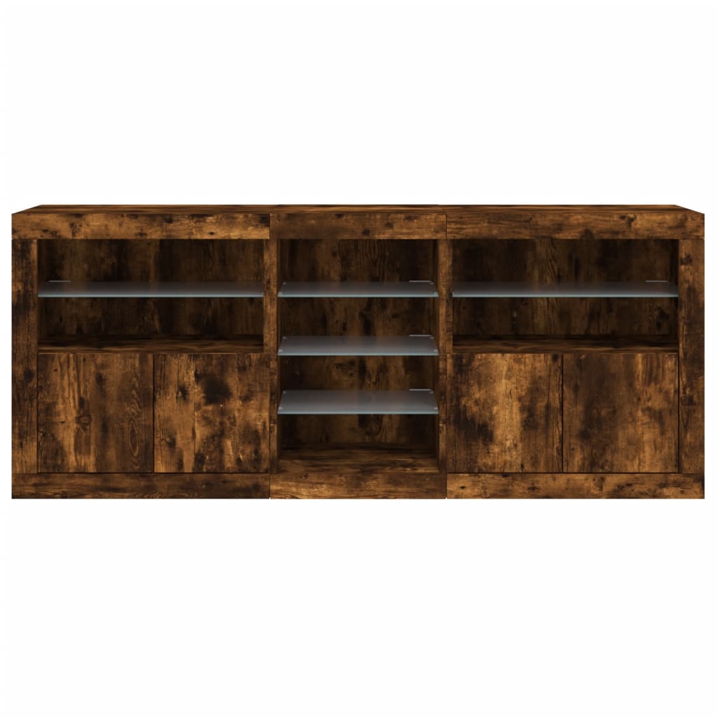 Dressoir met LED-verlichting 181,5x37x67 cm