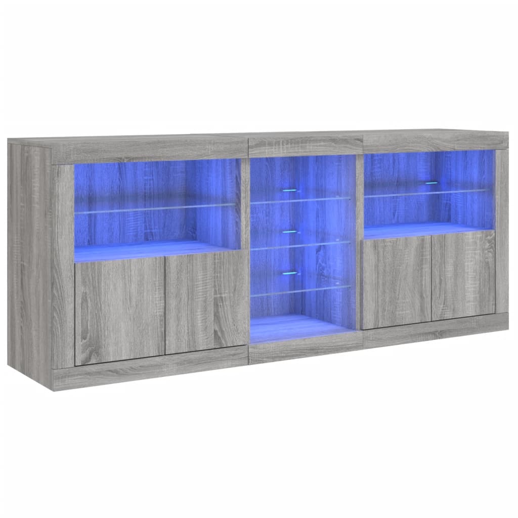 Buffet avec éclairage LED 181,5x37x67 cm