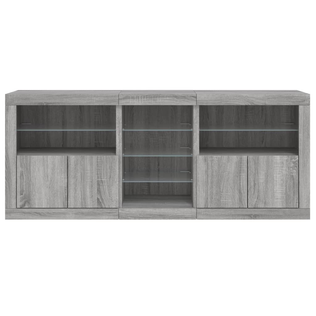 Dressoir met LED-verlichting 181,5x37x67 cm