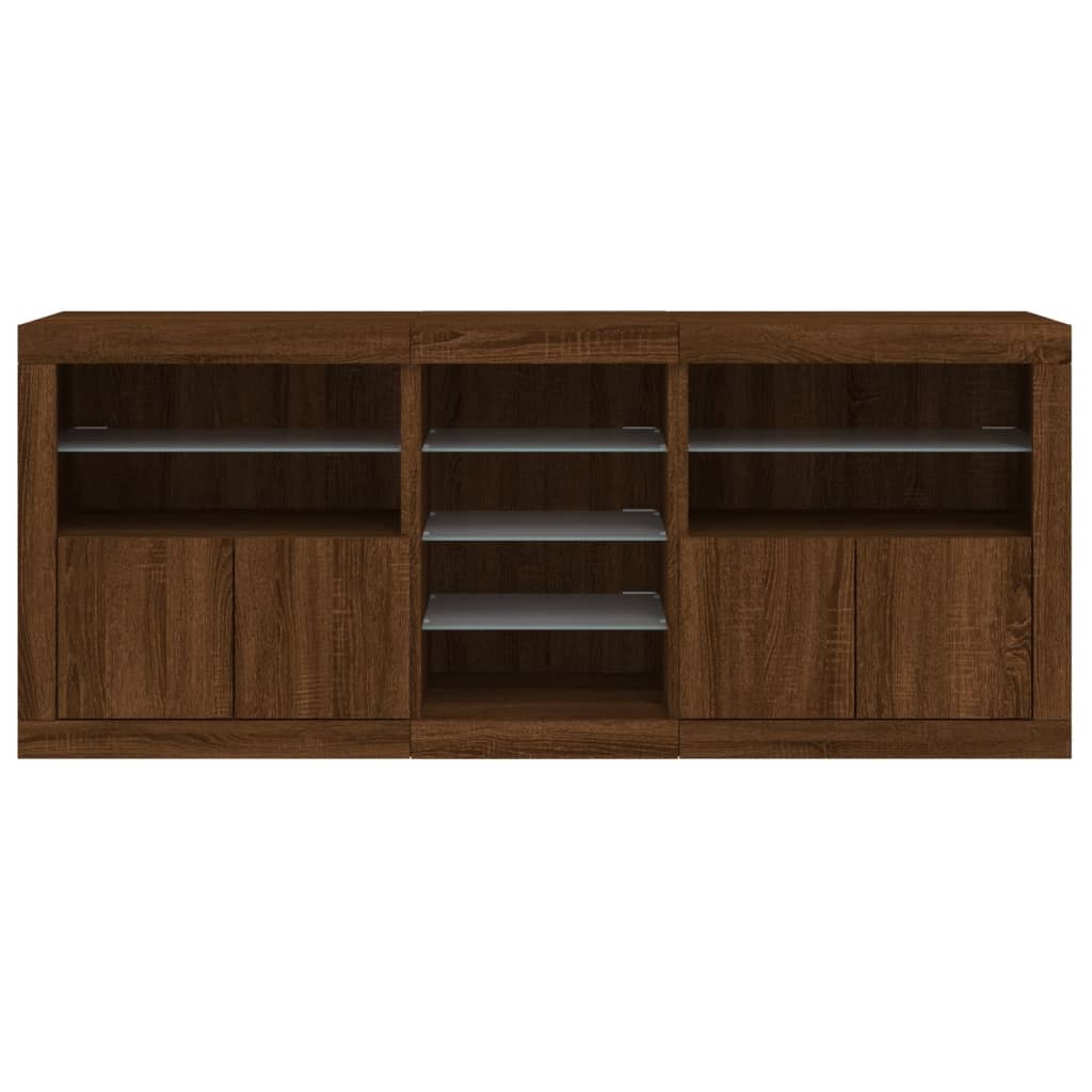 Dressoir met LED-verlichting 181,5x37x67 cm