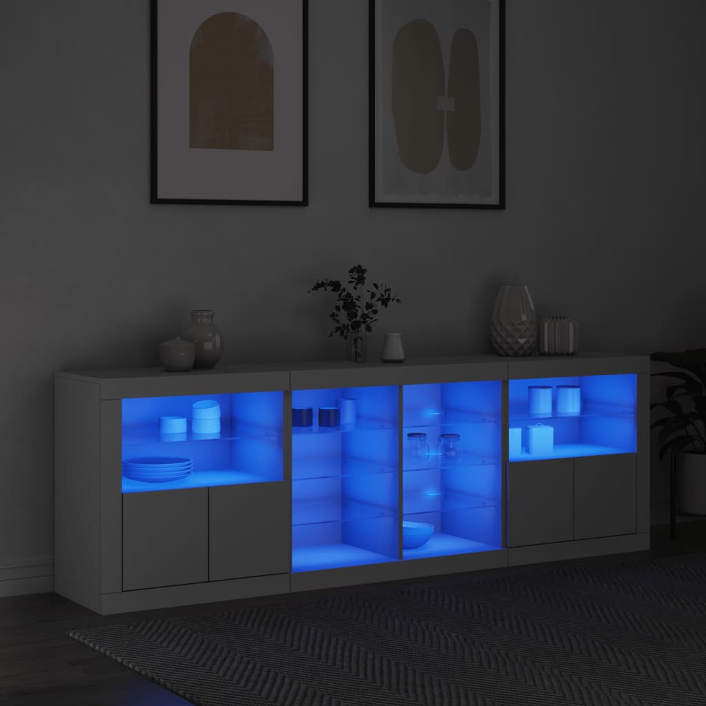 Buffet avec éclairage LED 202x37x67 cm