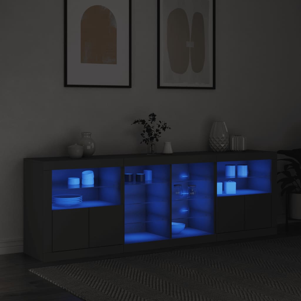 Buffet avec éclairage LED 202x37x67 cm