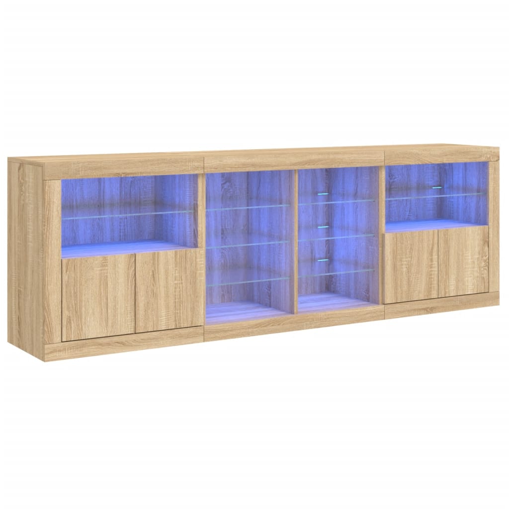 Buffet avec éclairage LED 202x37x67 cm