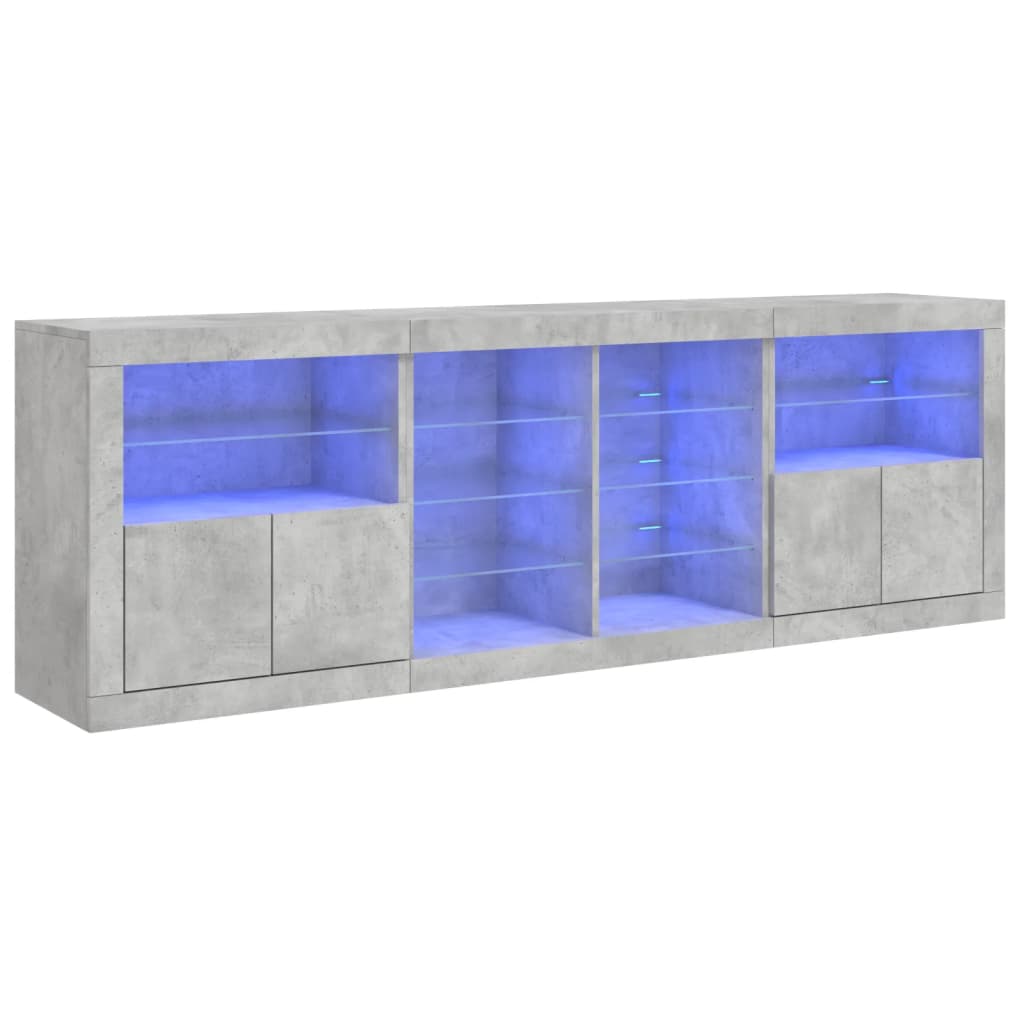 Buffet avec éclairage LED 202x37x67 cm