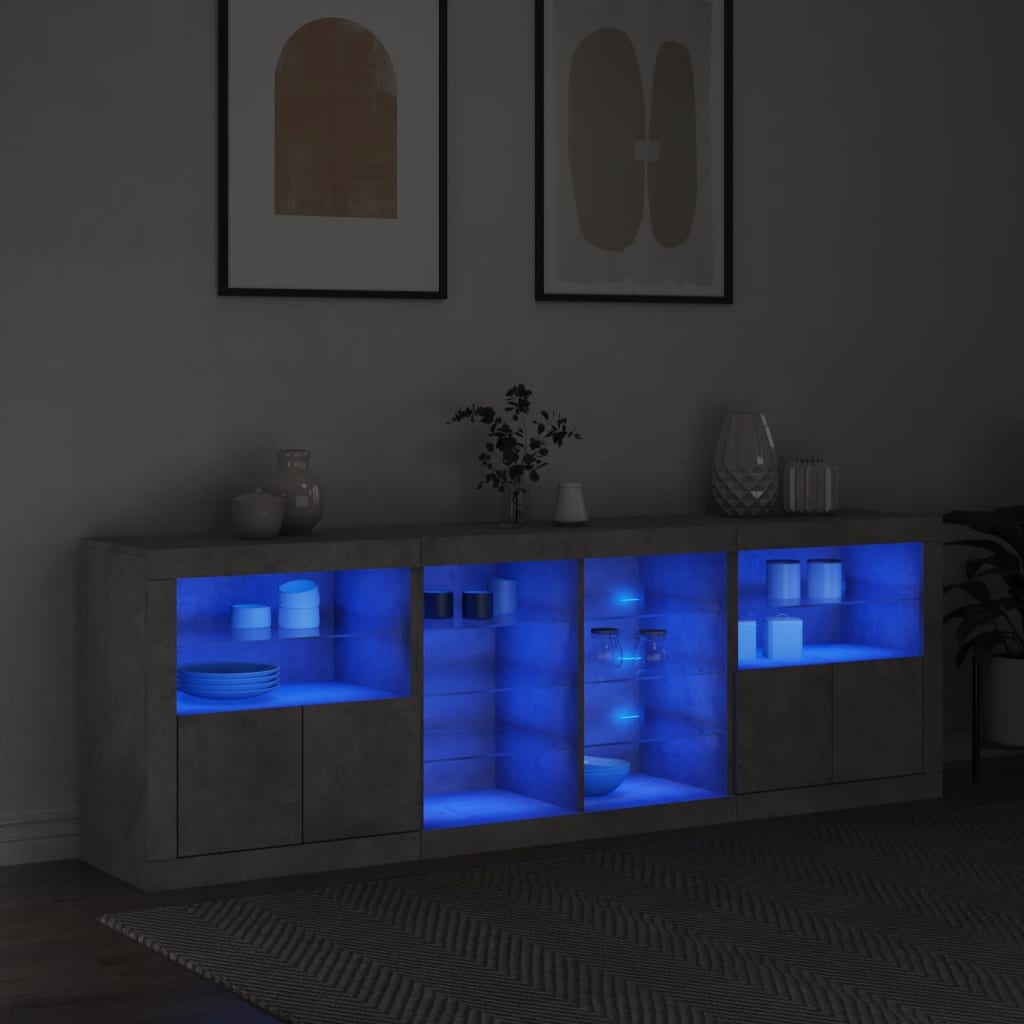 Buffet avec éclairage LED 202x37x67 cm