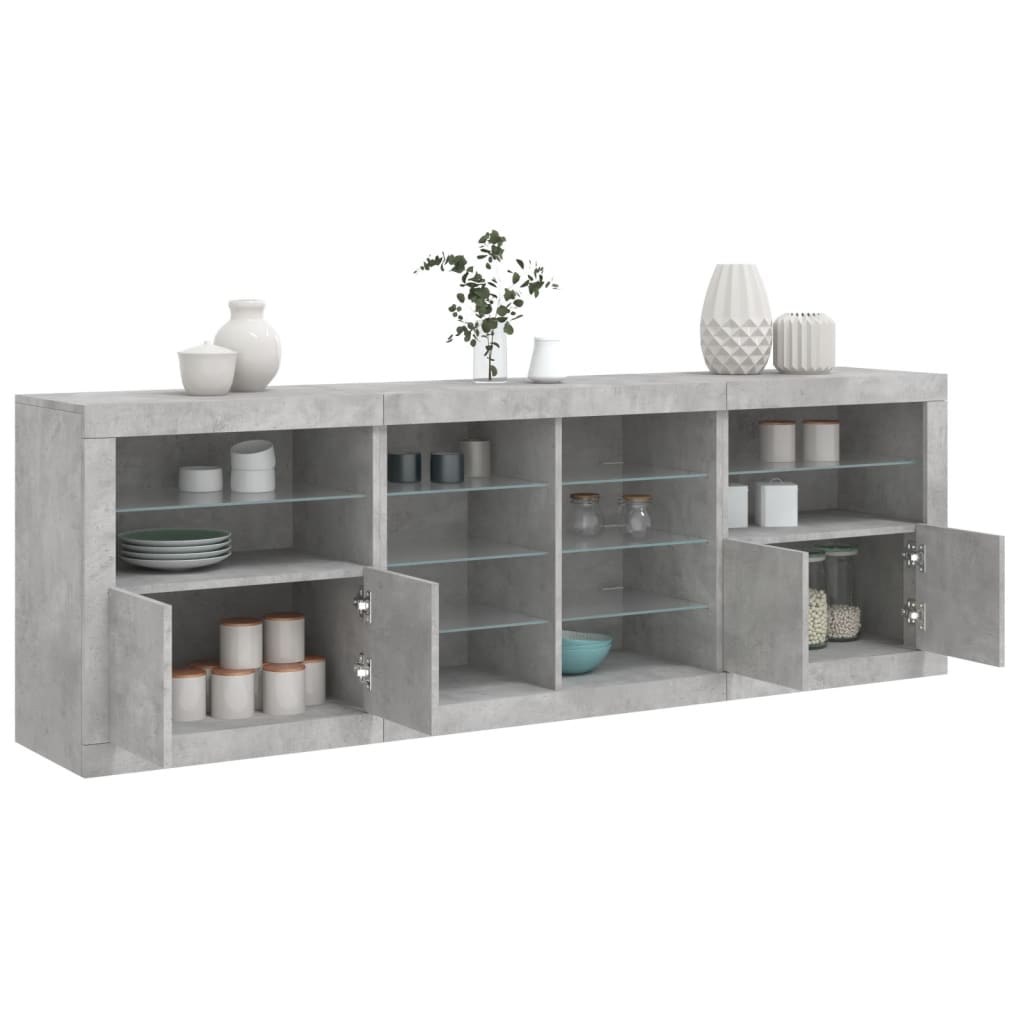 Buffet avec éclairage LED 202x37x67 cm