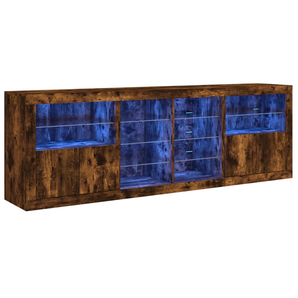 Buffet avec éclairage LED 202x37x67 cm