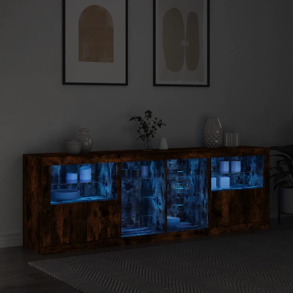 Buffet avec éclairage LED 202x37x67 cm