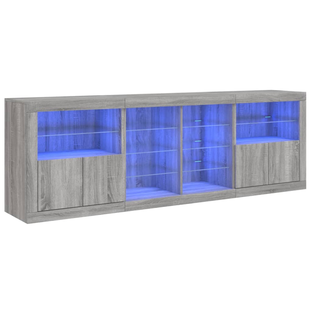 Buffet avec éclairage LED 202x37x67 cm