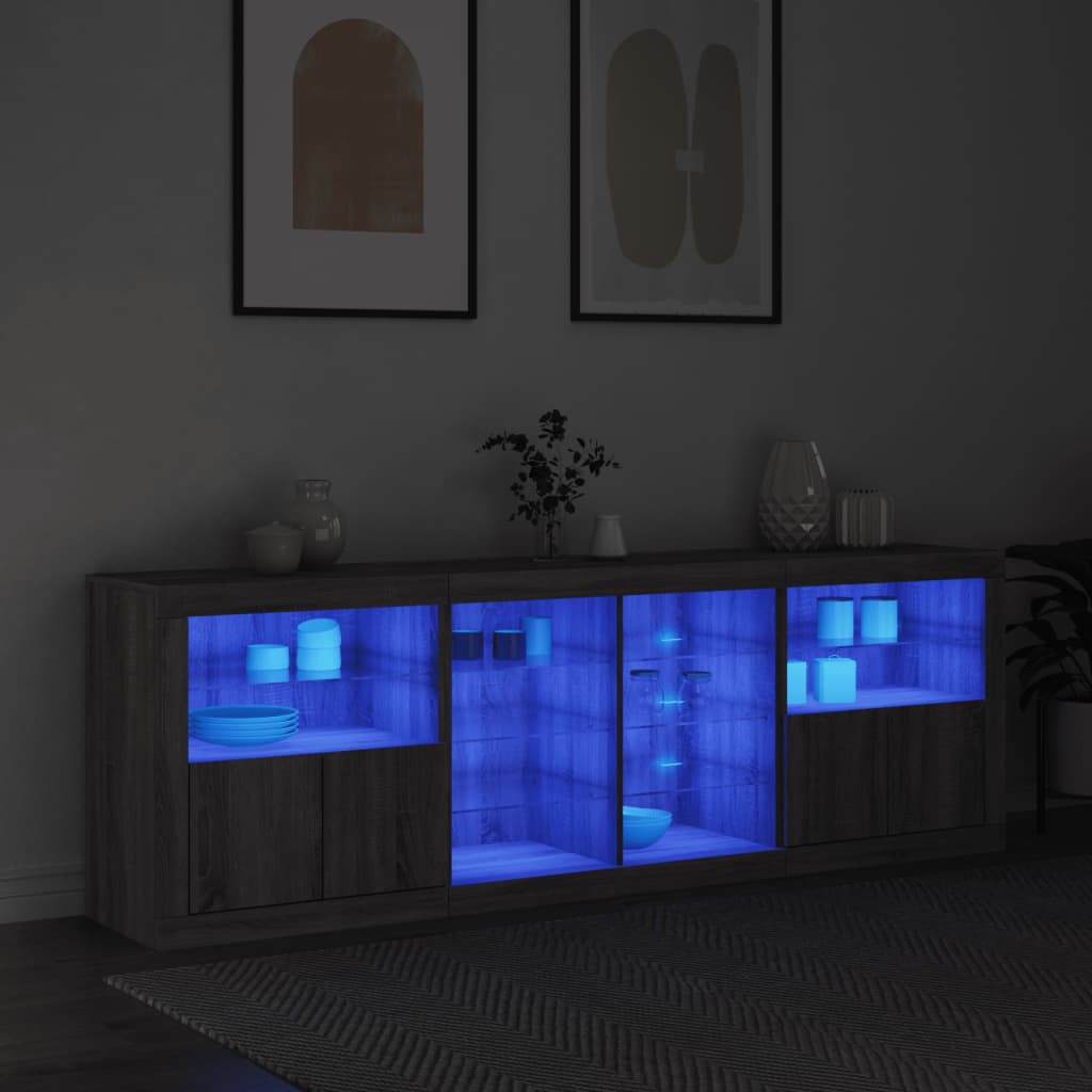 Buffet avec éclairage LED 202x37x67 cm