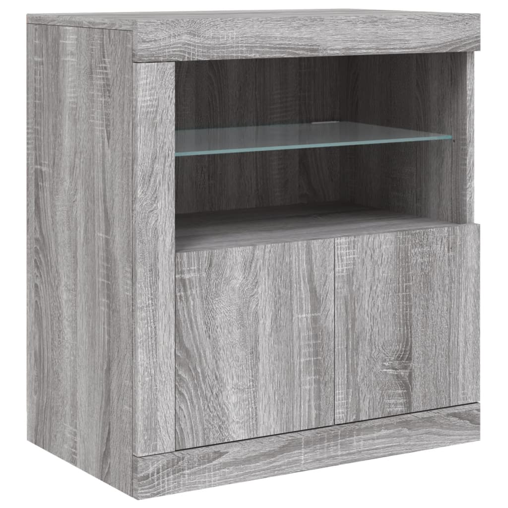 Dressoir met LED-verlichting 202x37x67 cm