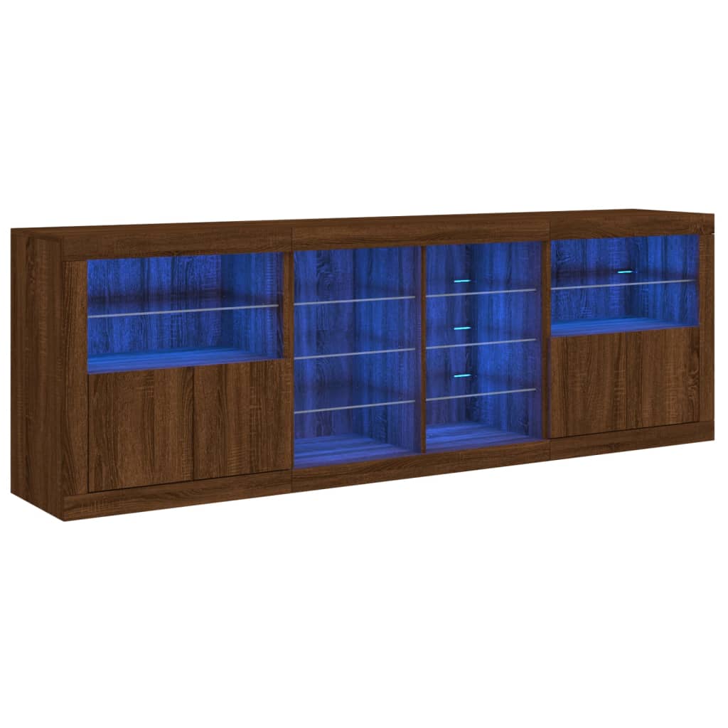 Buffet avec éclairage LED 202x37x67 cm