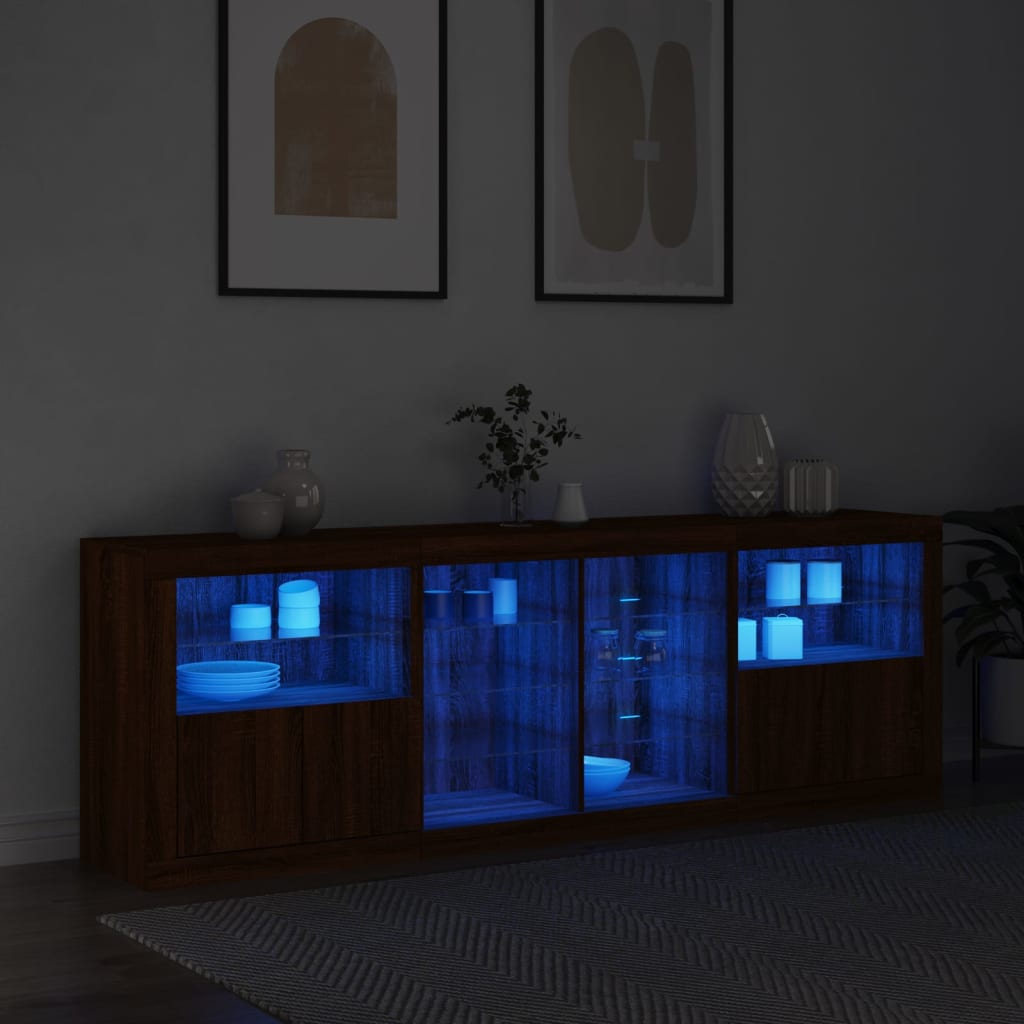 Buffet avec éclairage LED 202x37x67 cm