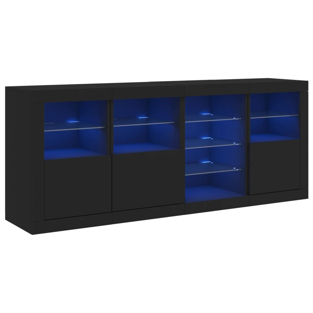 Dressoir met LED-verlichting 164x37x67 cm eikenkleurig