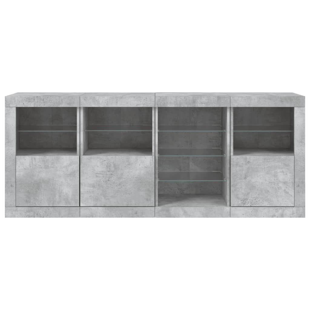 Buffet avec éclairage LED 164x37x67 cm couleur chêne