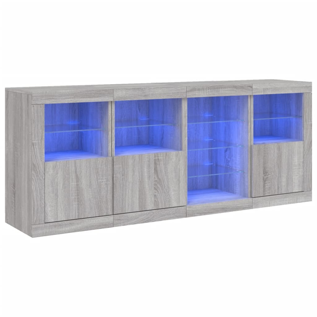 Dressoir met LED-verlichting 164x37x67 cm eikenkleurig