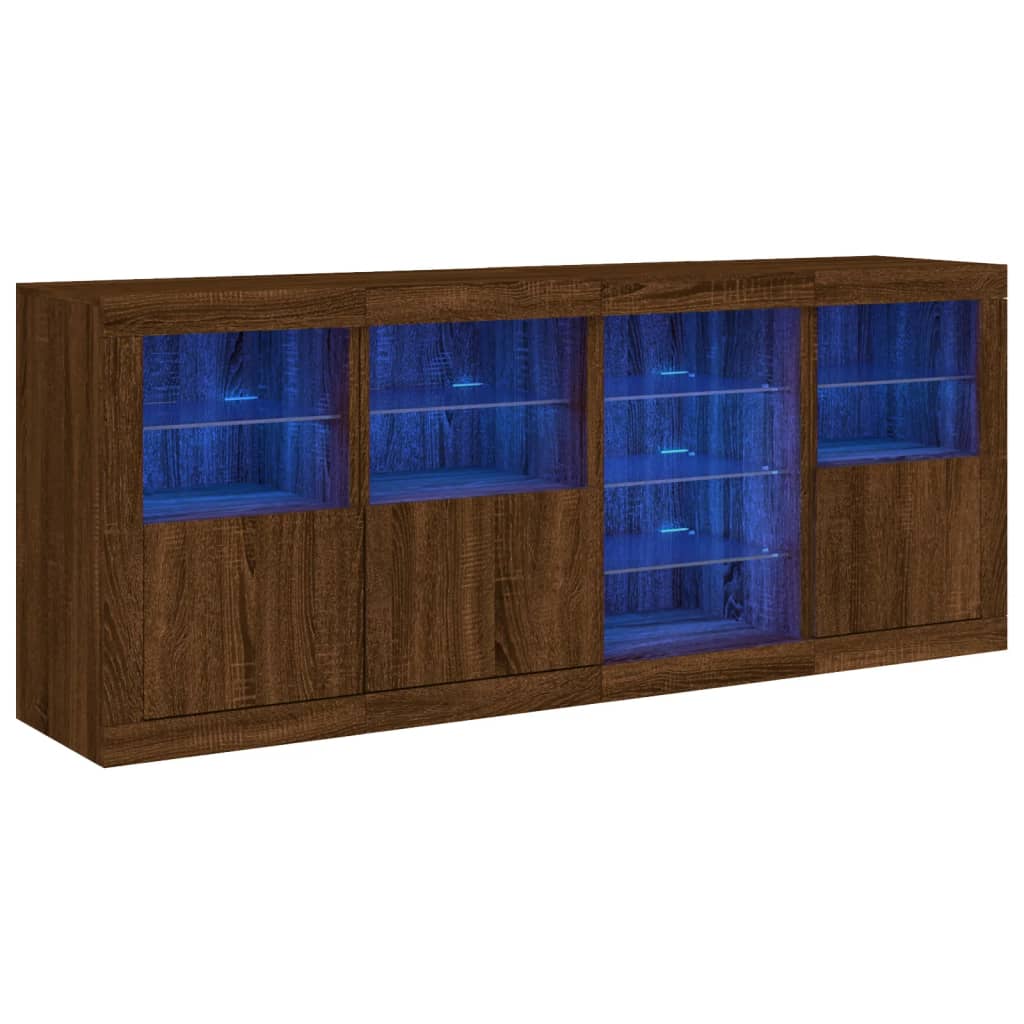 Dressoir met LED-verlichting 164x37x67 cm eikenkleurig