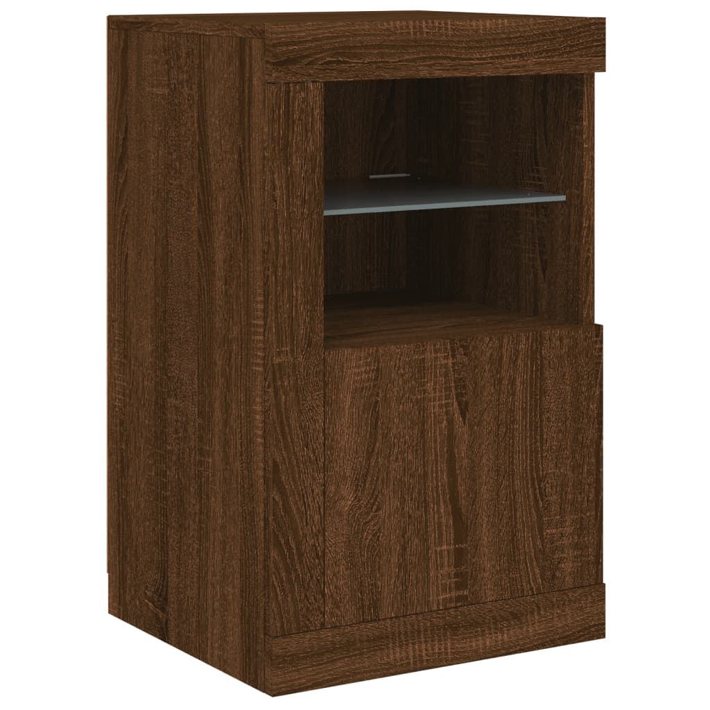 Dressoir met LED-verlichting 164x37x67 cm eikenkleurig