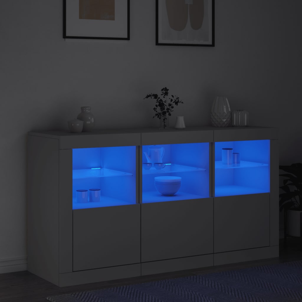 Buffet avec éclairage LED 123x37x67 cm