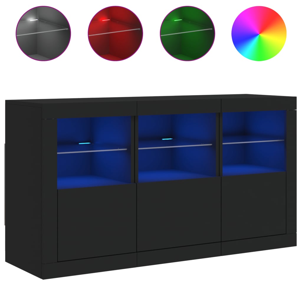 Dressoir met LED-verlichting 123x37x67 cm