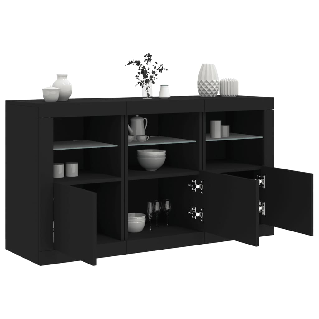 Buffet avec éclairage LED 123x37x67 cm