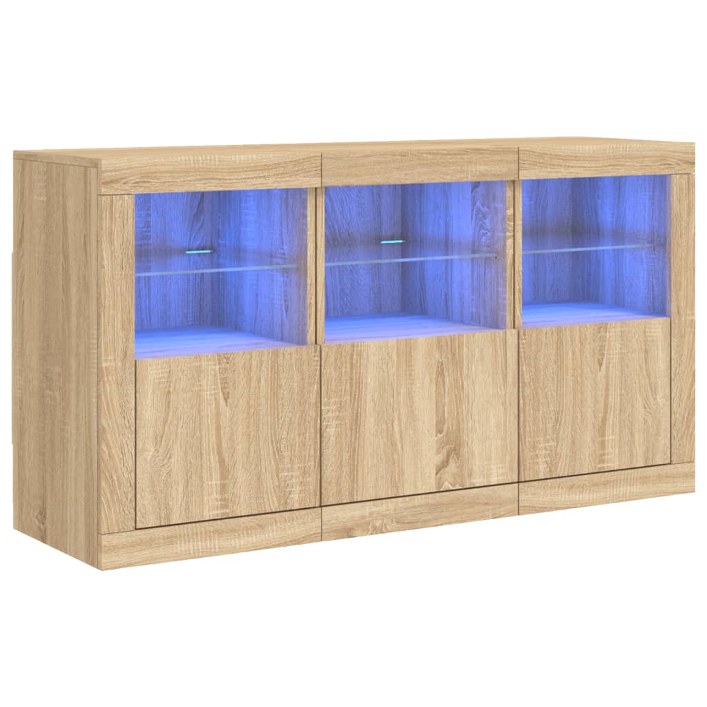 Dressoir met LED-verlichting 123x37x67 cm