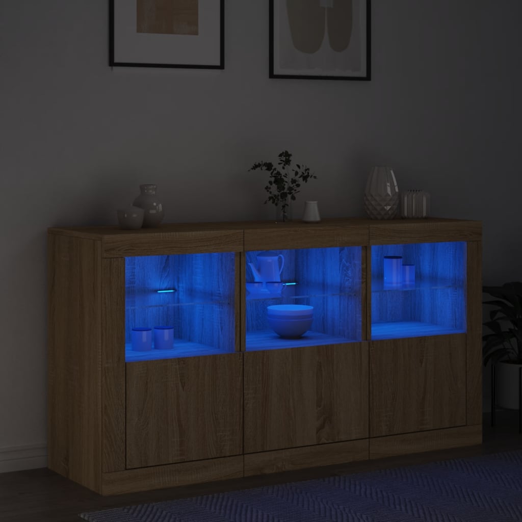 Buffet avec éclairage LED 123x37x67 cm