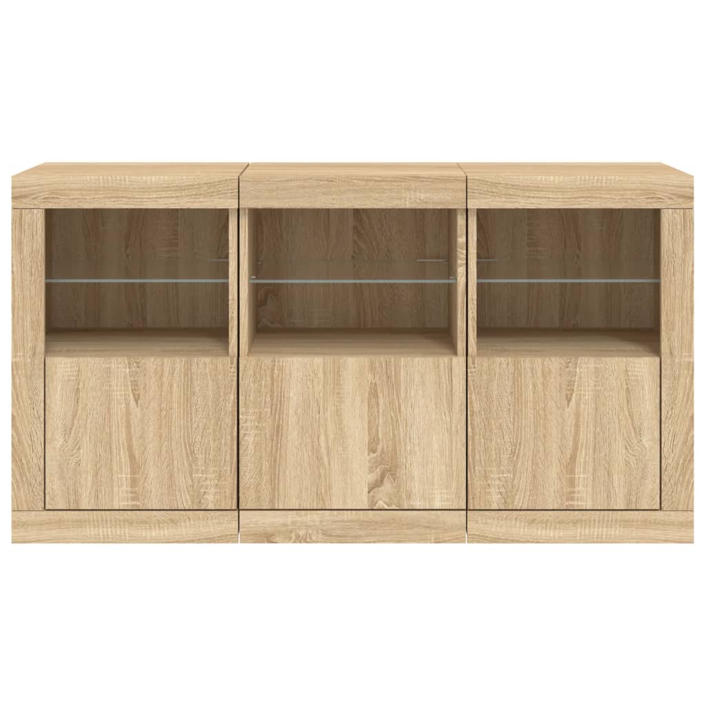 Dressoir met LED-verlichting 123x37x67 cm