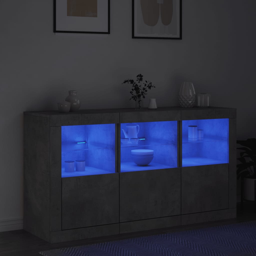 Buffet avec éclairage LED 123x37x67 cm