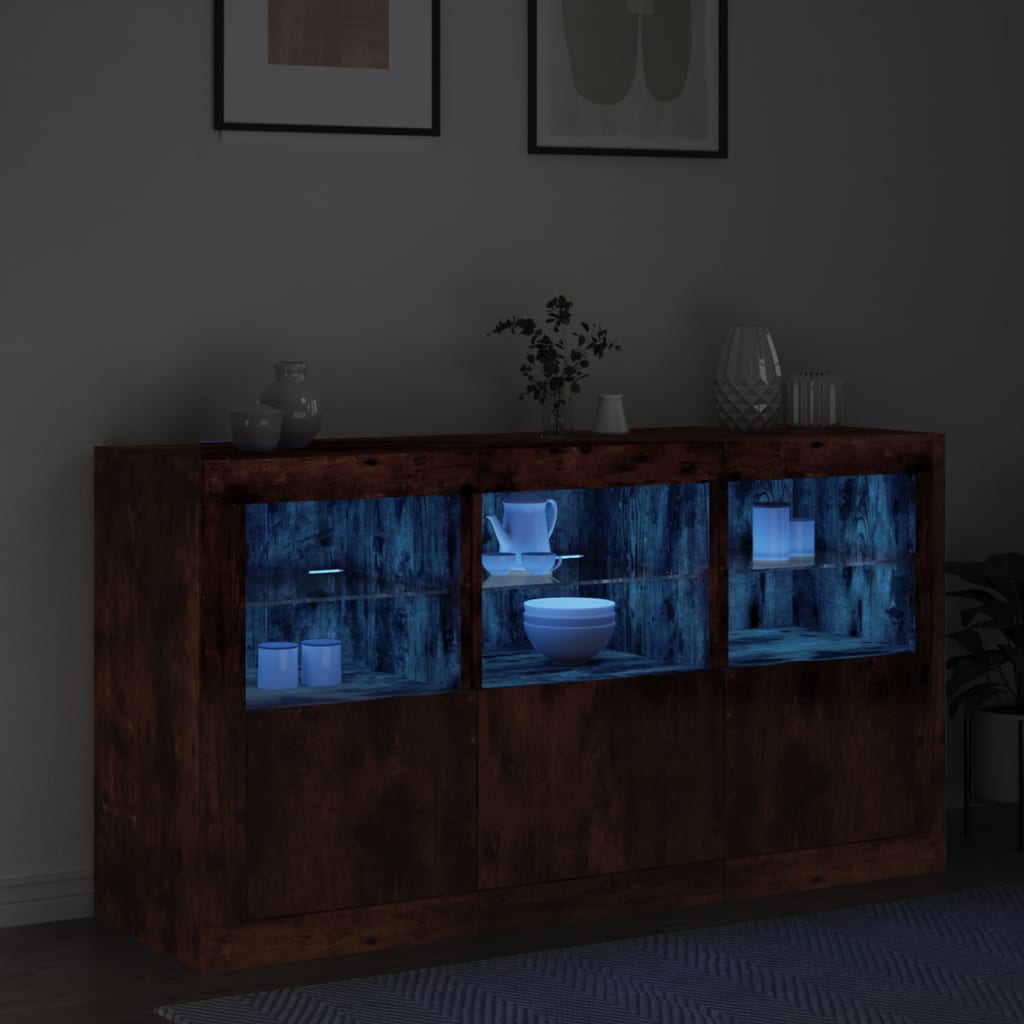 Dressoir met LED-verlichting 123x37x67 cm