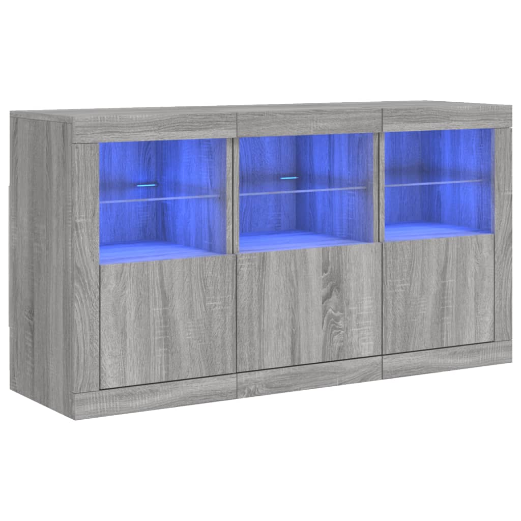 Buffet avec éclairage LED 123x37x67 cm