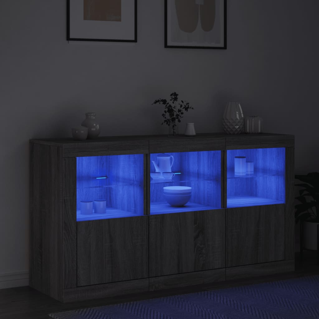 Dressoir met LED-verlichting 123x37x67 cm