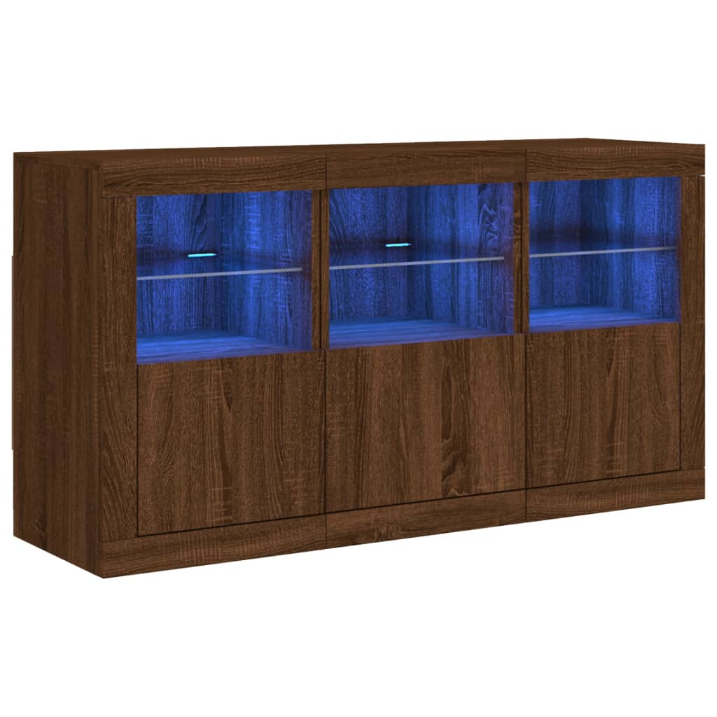 Buffet avec éclairage LED 123x37x67 cm