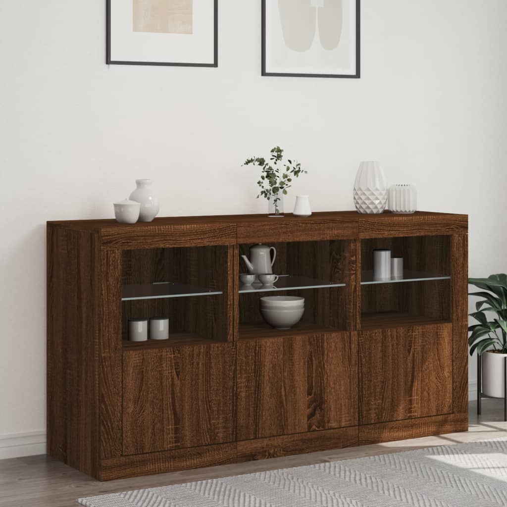 Buffet avec éclairage LED 123x37x67 cm