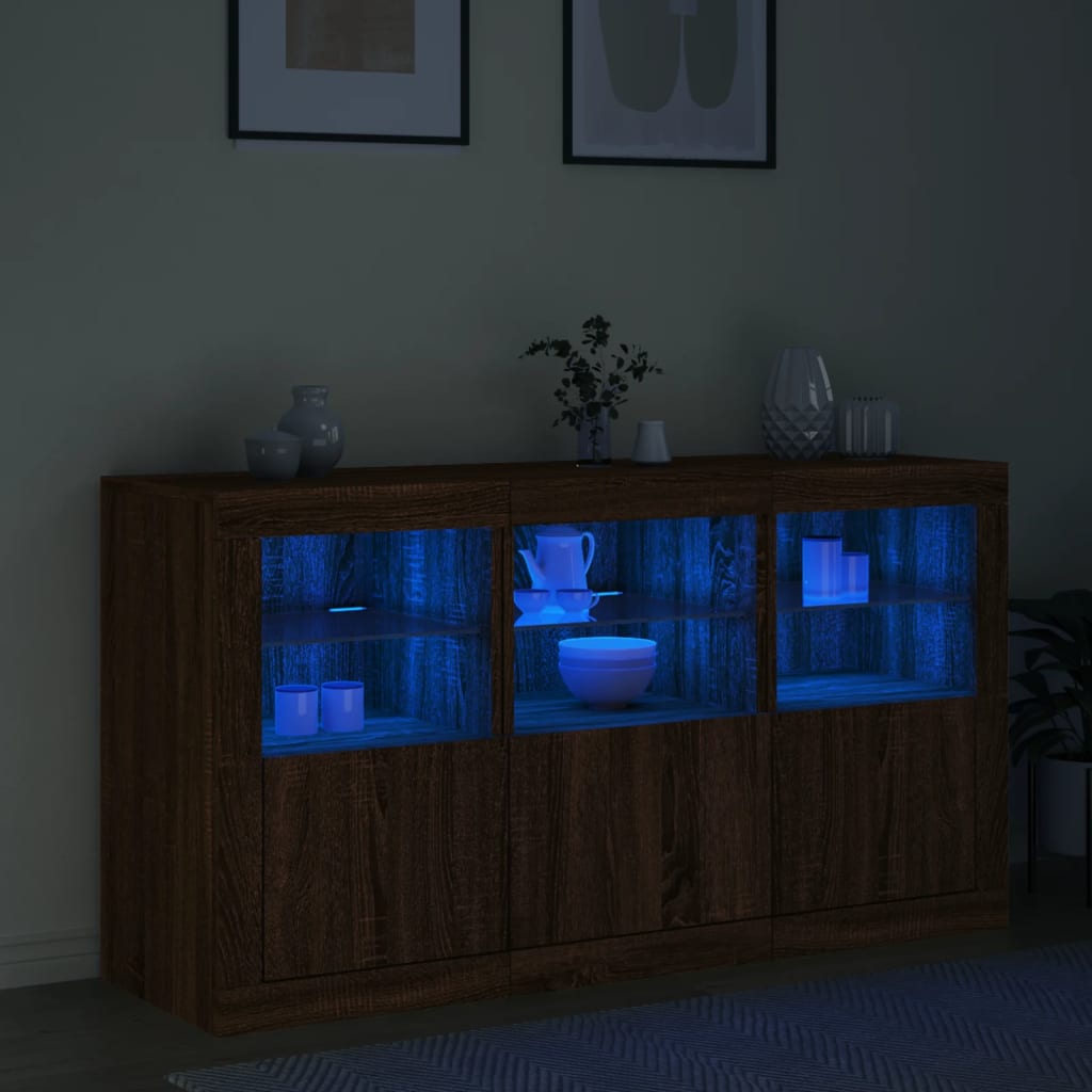 Buffet avec éclairage LED 123x37x67 cm