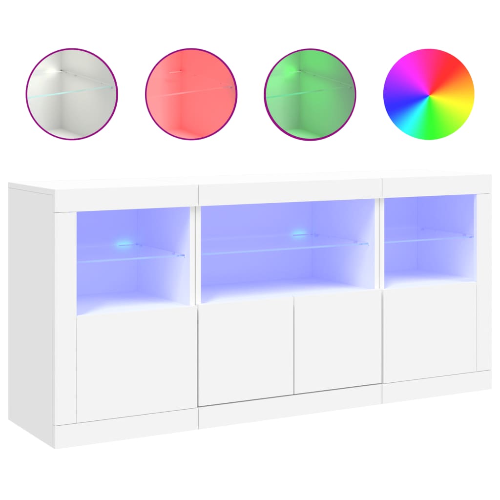 Dressoir met LED-verlichting 142,5x37x67 cm