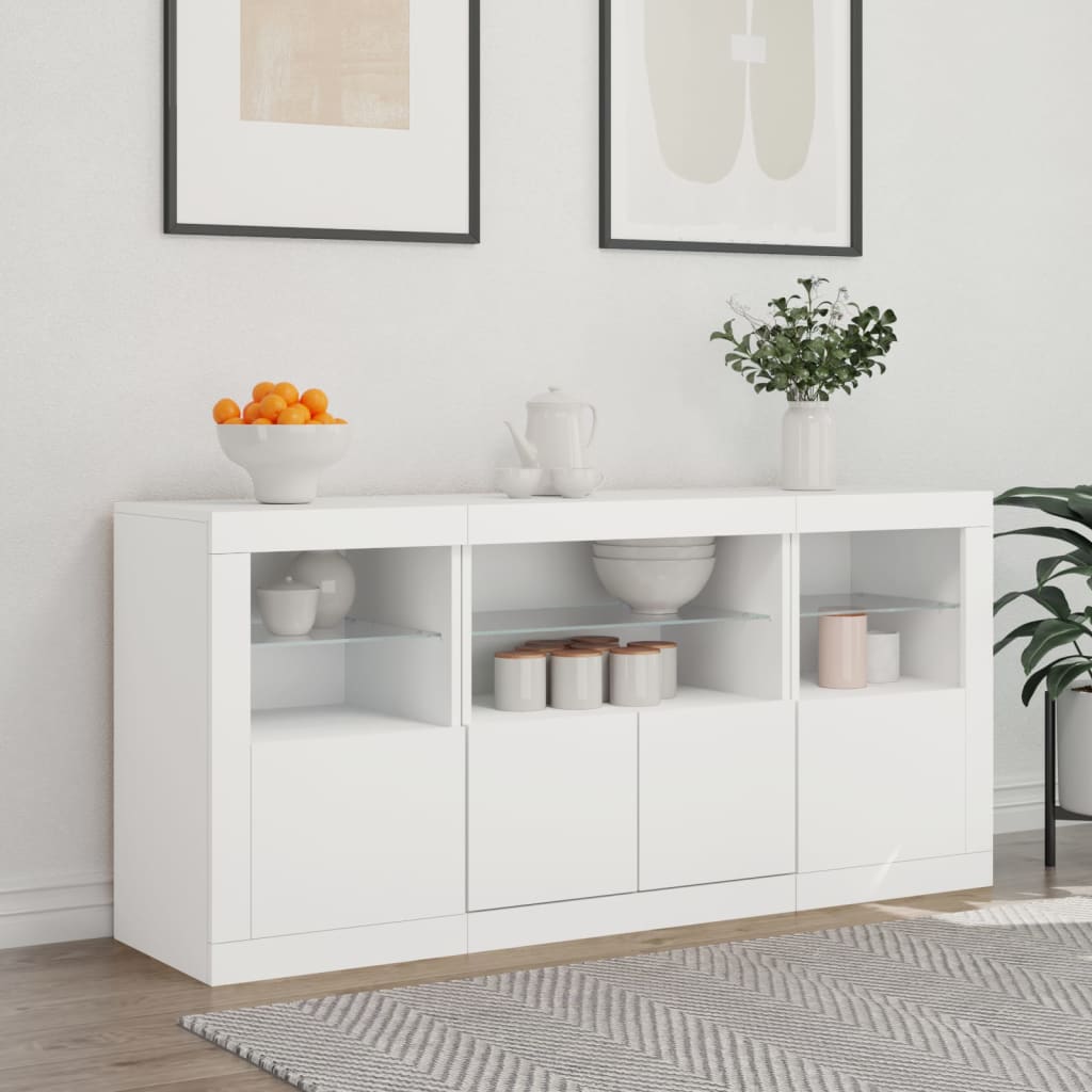 Buffet avec éclairage LED 142,5x37x67 cm