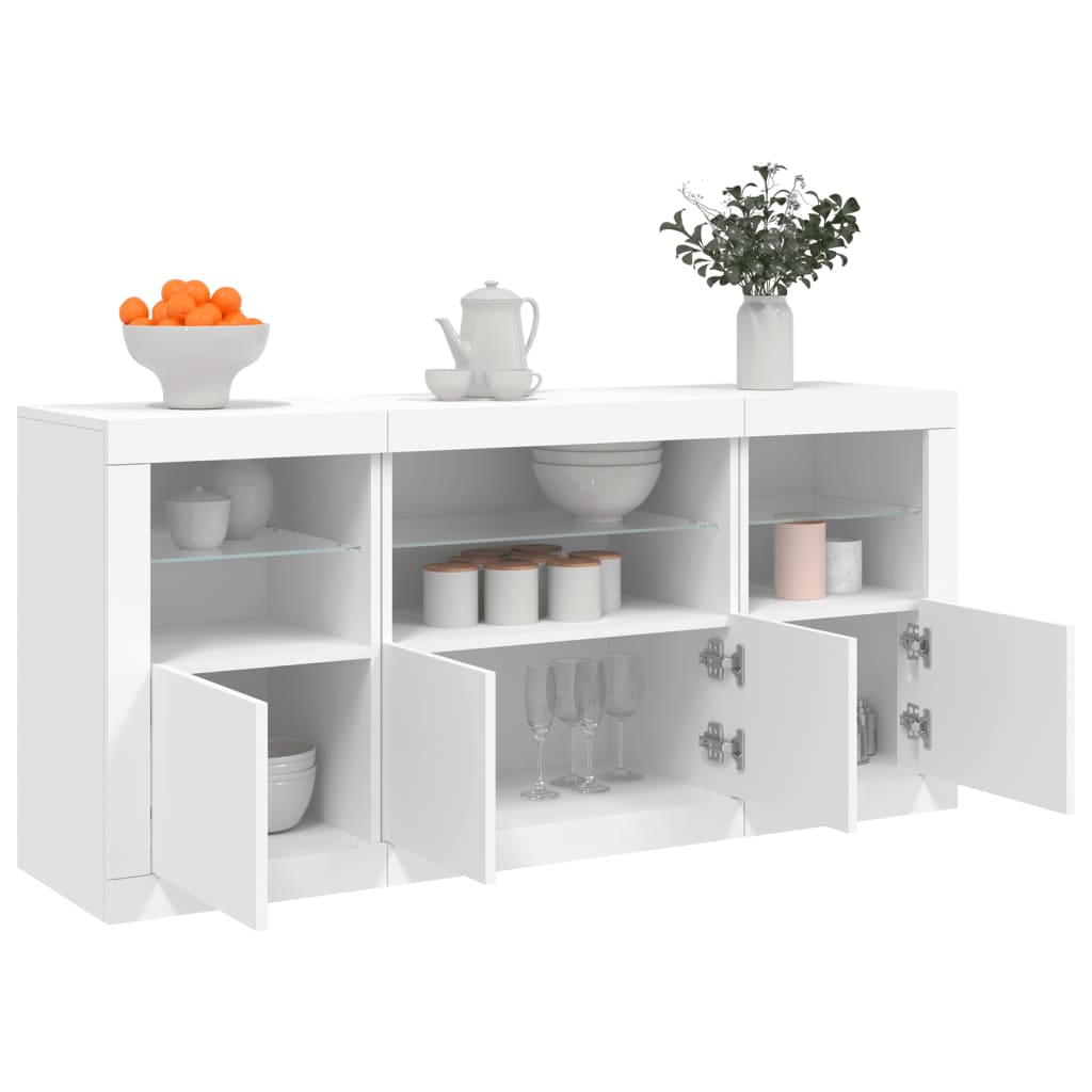 Buffet avec éclairage LED 142,5x37x67 cm