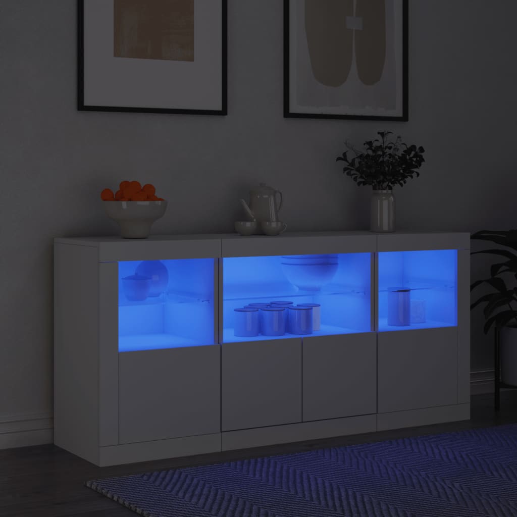 Buffet avec éclairage LED 142,5x37x67 cm