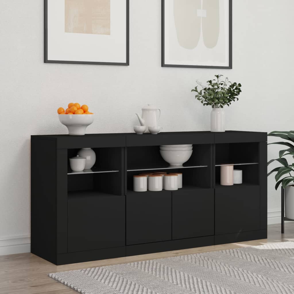 Buffet avec éclairage LED 142,5x37x67 cm