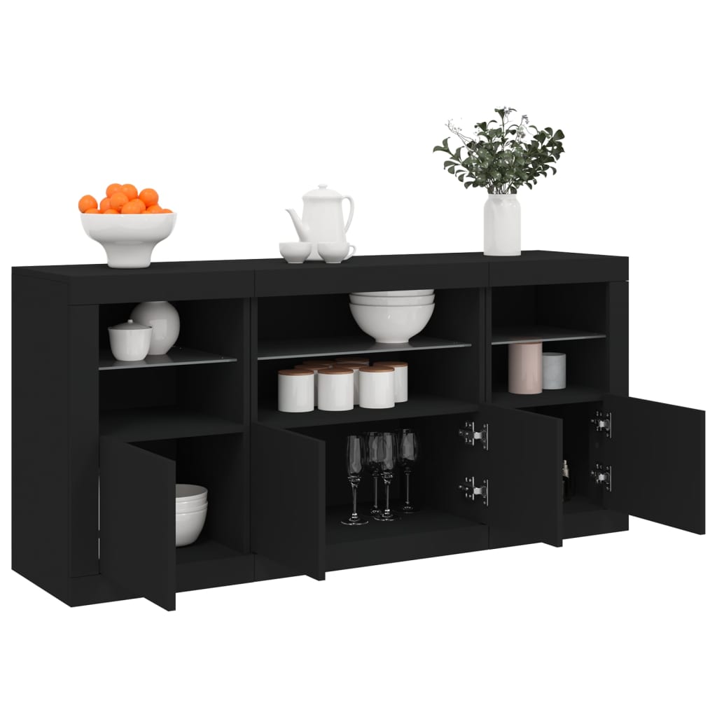 Buffet avec éclairage LED 142,5x37x67 cm