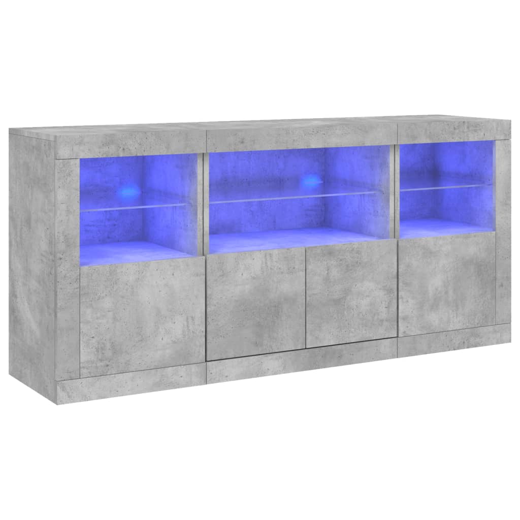 Dressoir met LED-verlichting 142,5x37x67 cm